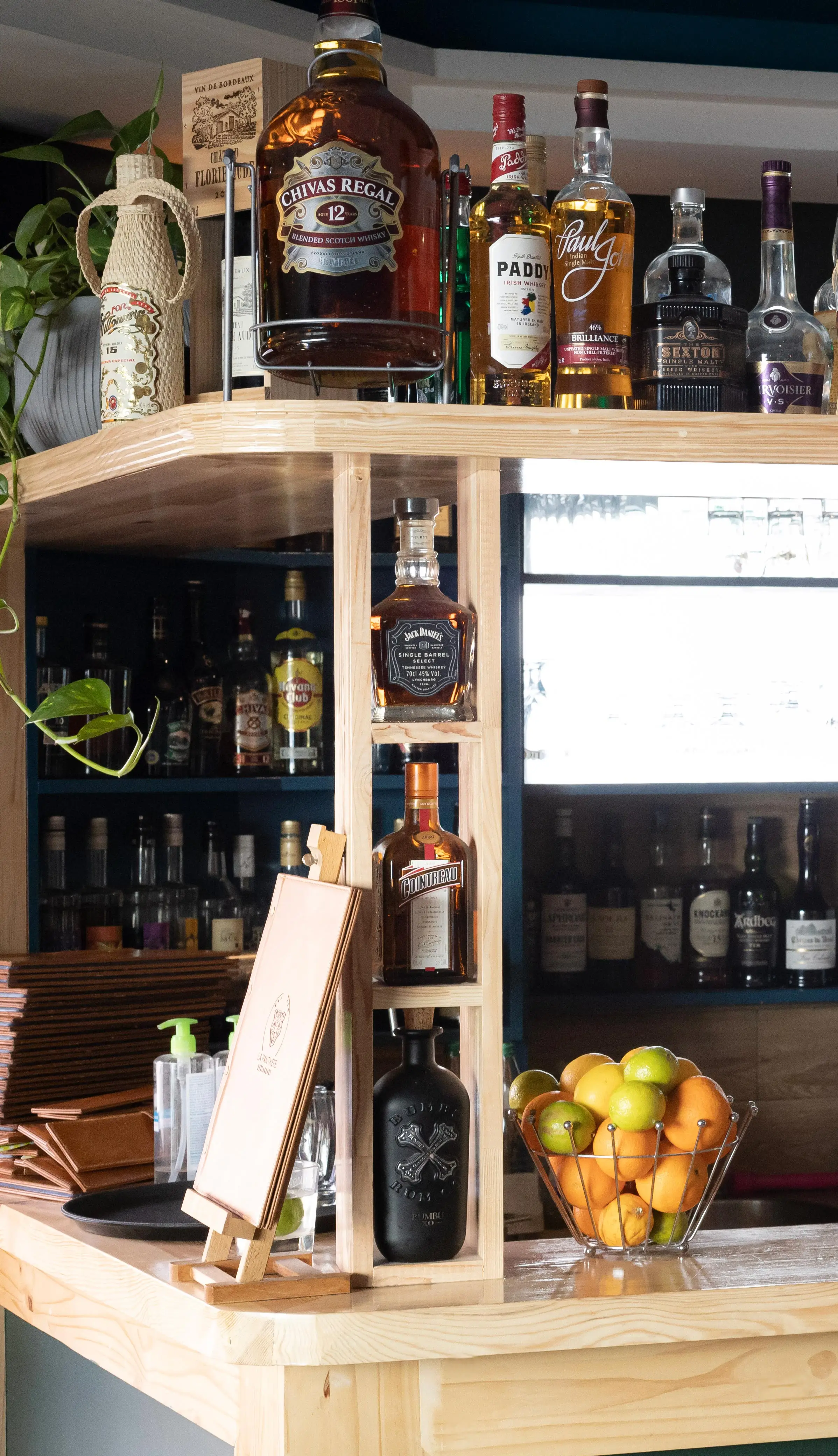 Bar and bottles of spirits